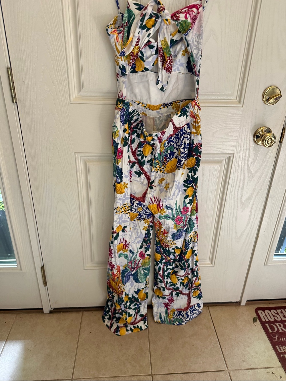 Anthro Maeve cutout floral jumpsuit - Picture 7 of 10